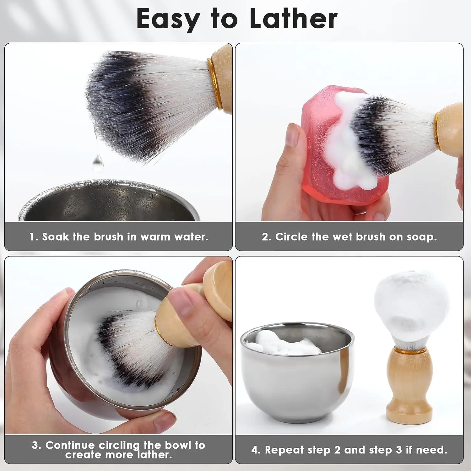 Stainless Steel Men‘s Shaving  - Shaving Bowl Soap 评论和价格
