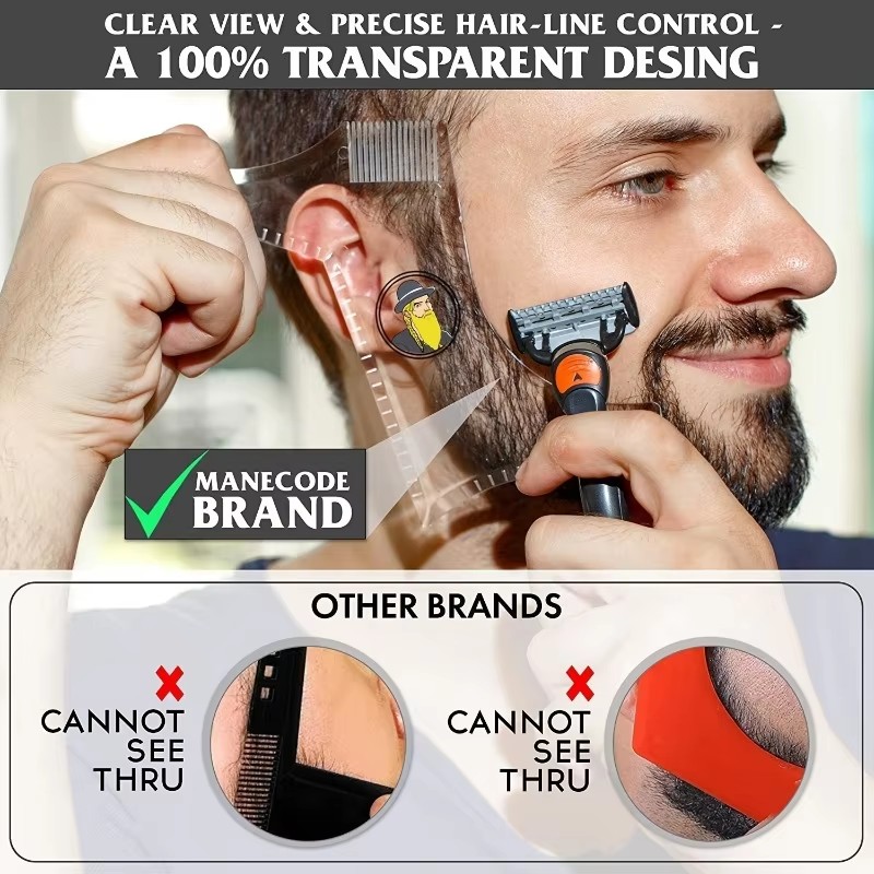 1PC/2Pc/3Pc Plastic Beard Comb - Men'S Grooming Makeup 评论和价格