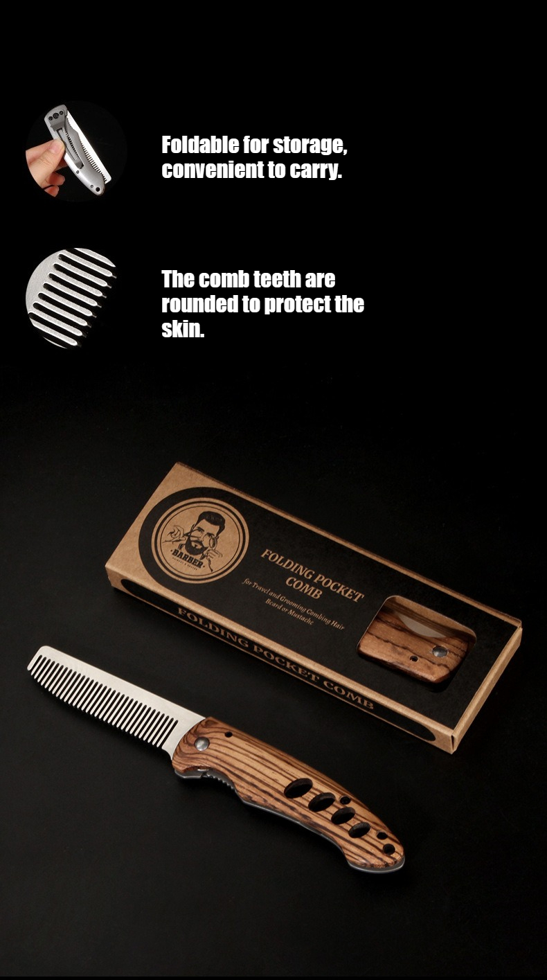 Solid Wood & Metal Folding Bea - Mens Grooming Box 评论和价格