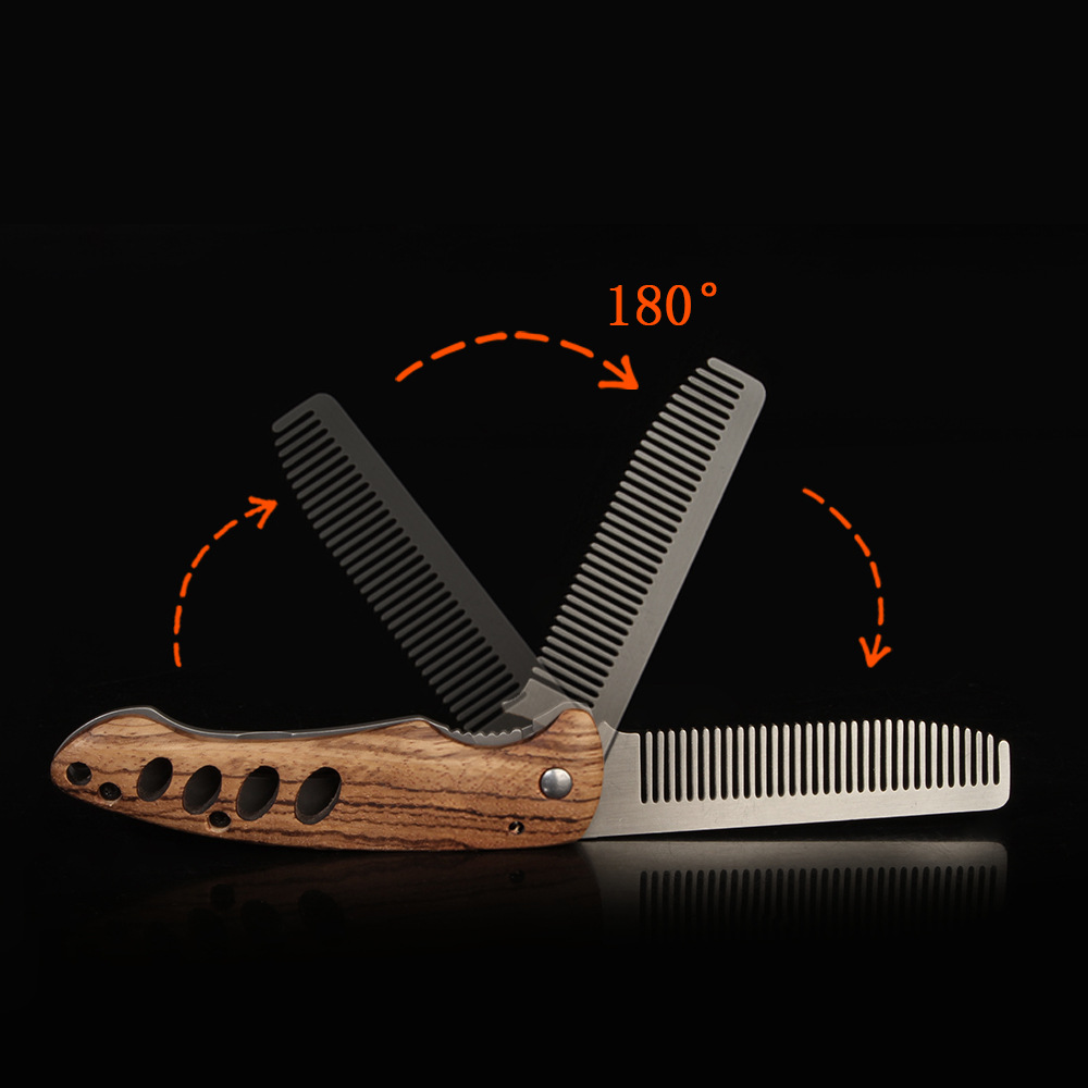 Solid Wood & Metal Folding Bea - Mens Grooming Box 评论和价格