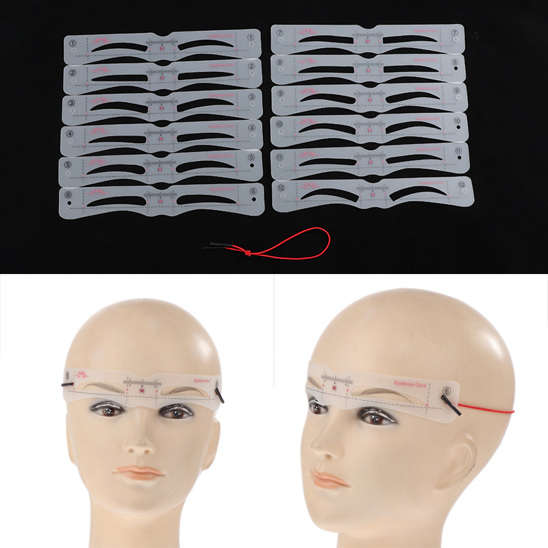 12Pcs Eyebrow Stencil Set Reus - Men'S Grooming Makeup 评论和价格