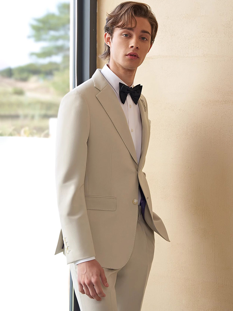 Mens Suits Set Luxury Beige Kh - Young Men'S Grooming 评论和价格